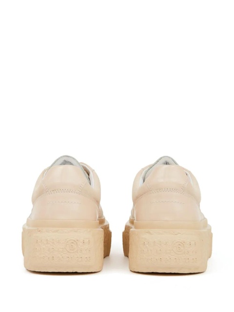 MM6 Maison Margiela numbers-motif leather sneakers - Neutrals - zdjęcie produktu nr 2