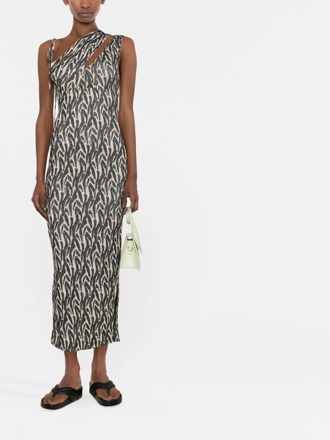 Nanushka printed one-shoulder midi dress - Neutrals - zdjęcie produktu nr 2