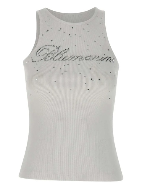 Blumarine embellished-logo tank top - White - zdjęcie produktu nr 1