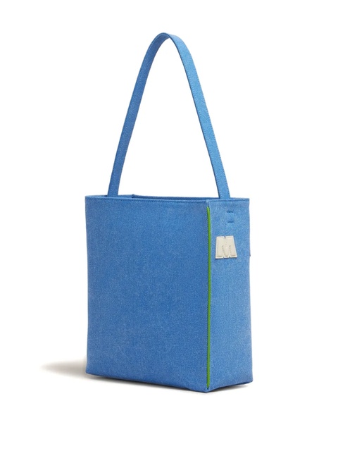 Marni logo-patch tote bag - Blue - zdjęcie produktu nr 1