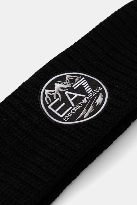 EA7 Emporio Armani opaska z dodatkiem wełny kolor czarny AF18020.7X000315 - zdjęcie produktu nr 2