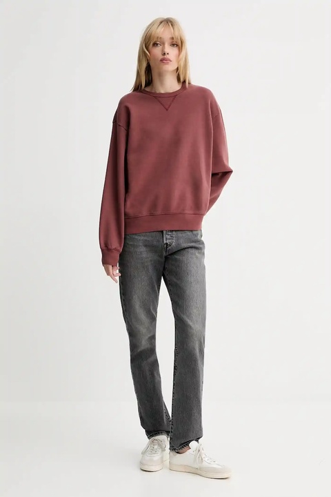 Levi's bluza bawełniana damska kolor czerwony gładka A8789 - zdjęcie produktu nr 2