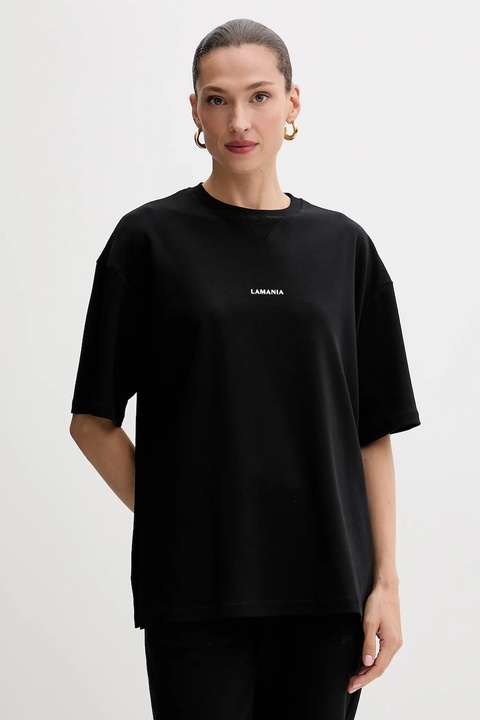 La Mania t-shirt bawełniany damski kolor czarny TEEZY - zdjęcie produktu nr 1