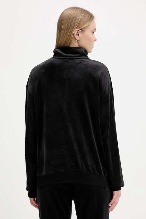 Juicy Couture bluza welurowa damska kolor czarny gładka JCBAS224810 - zdjęcie produktu nr 2