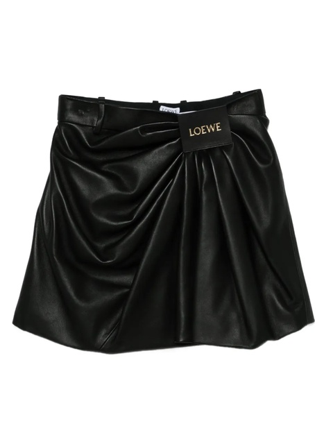 LOEWE draped leather skirt - Black - zdjęcie produktu nr 1