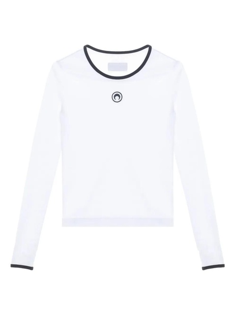 Marine Serre moon-logo long-sleeve T-shirt - White - zdjęcie produktu nr 1