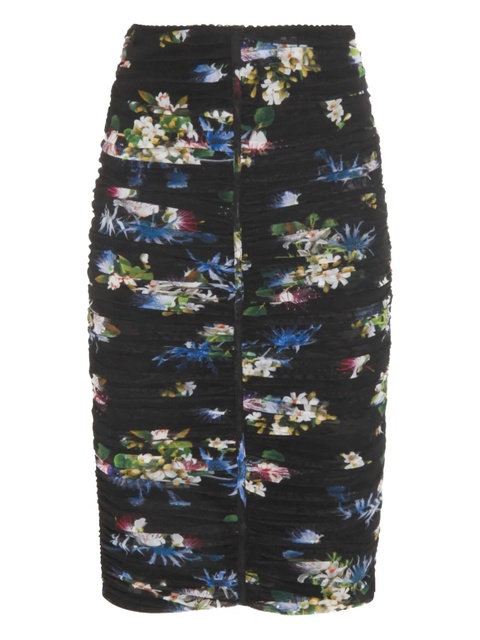 Blumarine floral-print midi skirt - Black - zdjęcie produktu nr 2