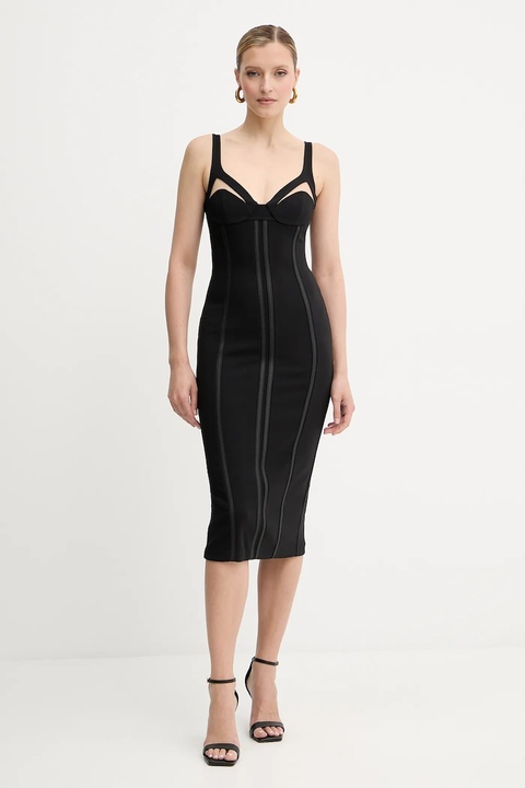 Elisabetta Franchi sukienka kolor czarny mini dopasowana AB80256E2 - zdjęcie produktu nr 1