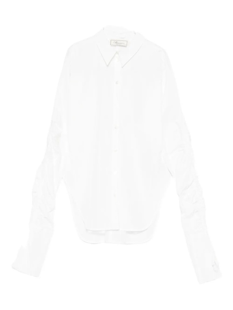 Blumarine gathered-sleeve button-down shirt - White - zdjęcie produktu nr 1