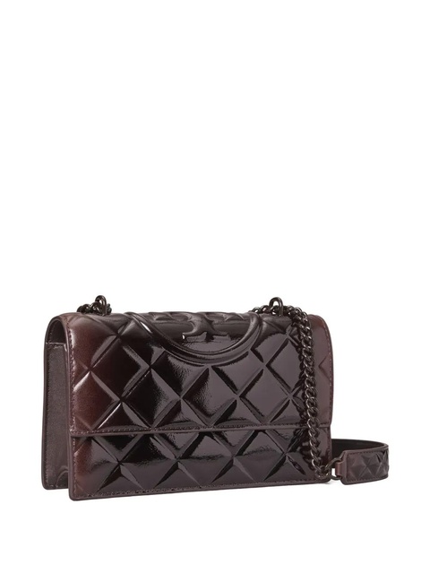 Tory Burch small Fleming quilted patent shoulder bag - Brown - zdjęcie produktu nr 2