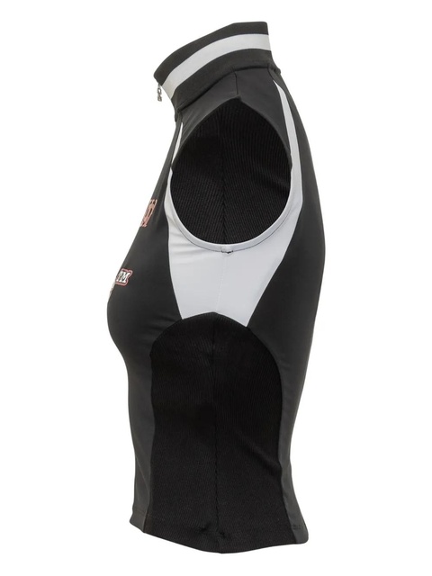 Off-White zip sleeveless polo top - Black - zdjęcie produktu nr 2