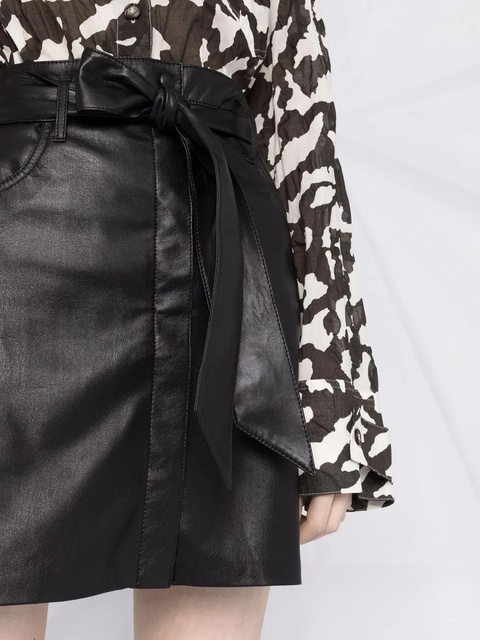 Nanushka A-line belted mini skirt - Black - zdjęcie produktu nr 2