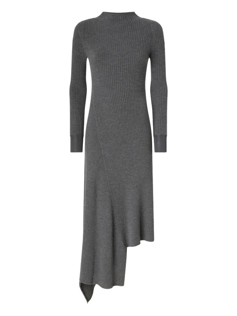 PINKO ribbed asymmetric mock-neck dress - Grey - zdjęcie produktu nr 2