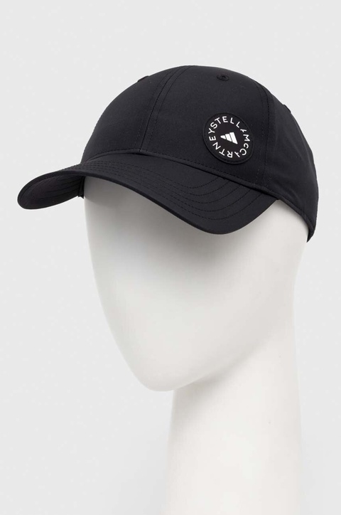 adidas by Stella McCartney czapka z daszkiem kolor czarny gładka IP0394 - zdjęcie produktu nr 1
