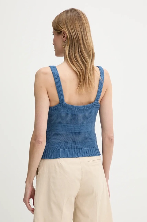 United Colors of Benetton top bawełniany kolor granatowy 1898DH018 - zdjęcie produktu nr 2
