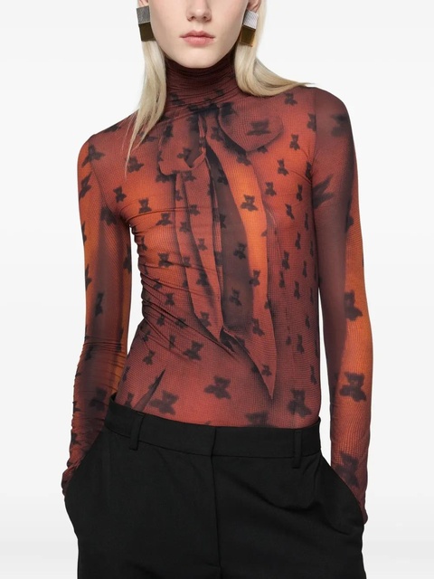 Acne Studios graphic-print turtleneck top - Red - zdjęcie produktu nr 1