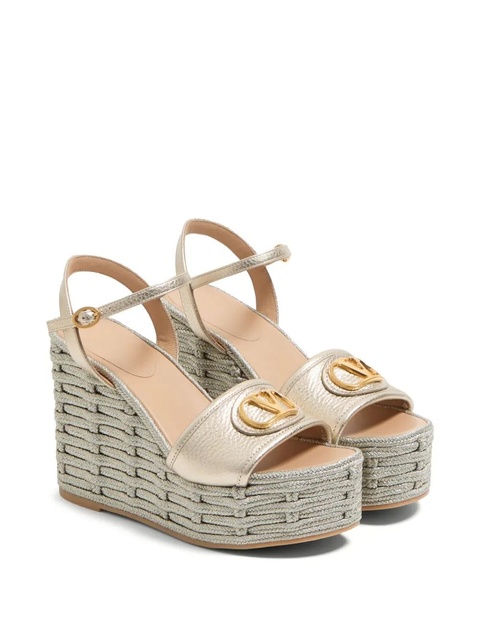 Valentino Garavani 120mm VLogo Signature wedge sandals - Neutrals - zdjęcie produktu nr 2