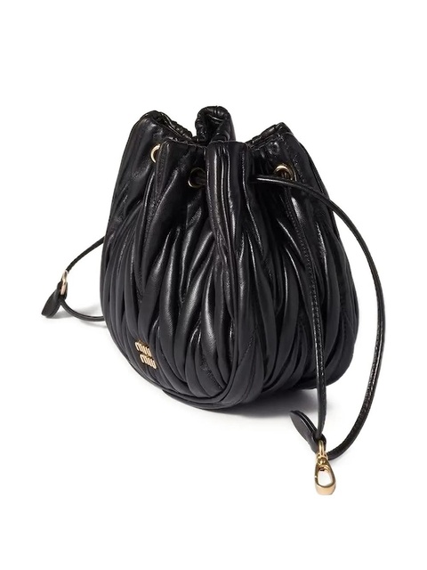 Miu Miu Matelassé nappa leather pouch - Black - zdjęcie produktu nr 1