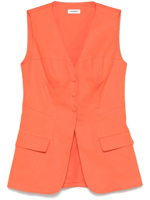 SANDRO single-breasted waistcoat - Orange - zdjęcie produktu nr 1