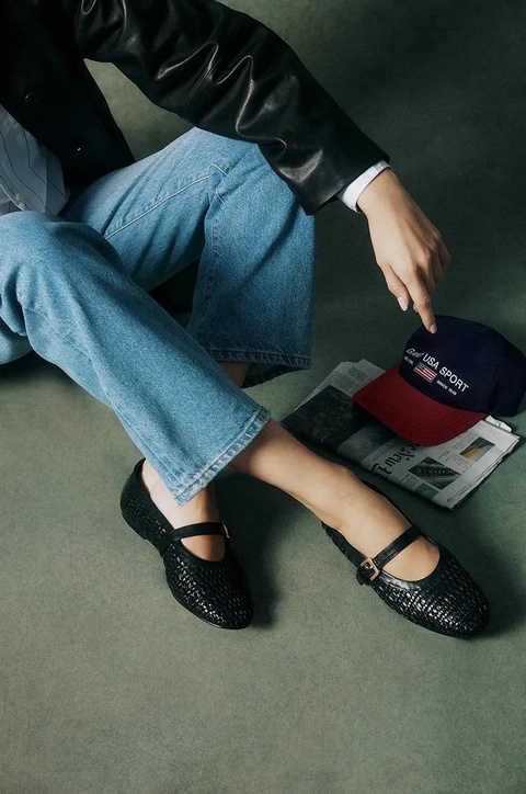 Gant baleriny skórzane Chadii kolor czarny 30511858.G00 - zdjęcie produktu nr 2