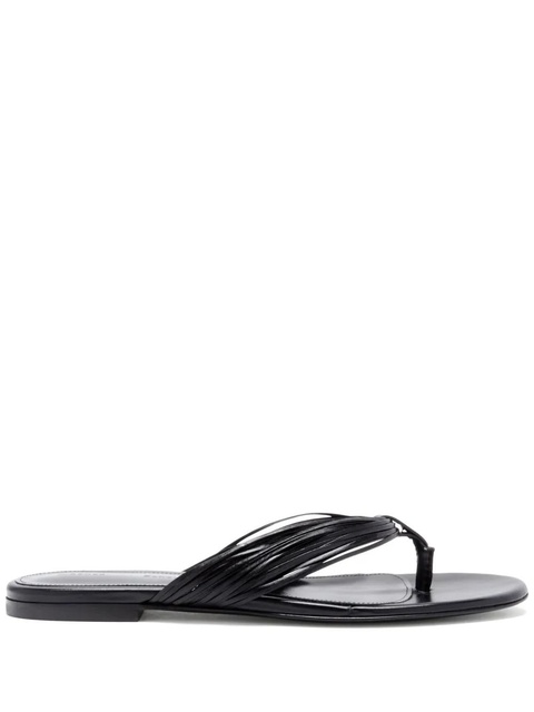 Proenza Schouler fringe-detail flip flops - Black - zdjęcie produktu nr 1