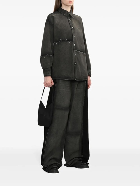 MM6 Maison Margiela numbers-embroidered shirt - Grey - zdjęcie produktu nr 1