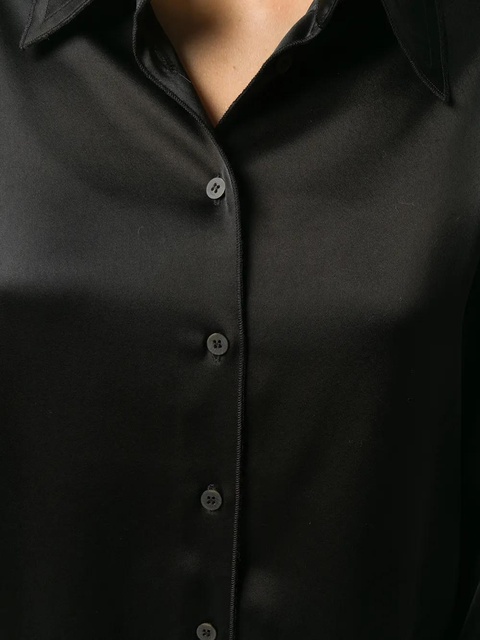 Nanushka Mandine satin long-sleeved shirt - Black - zdjęcie produktu nr 1