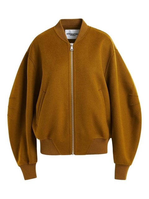 Essentiel Antwerp dropped-shoulder zip-front bomber jacket - Brown - zdjęcie produktu nr 1