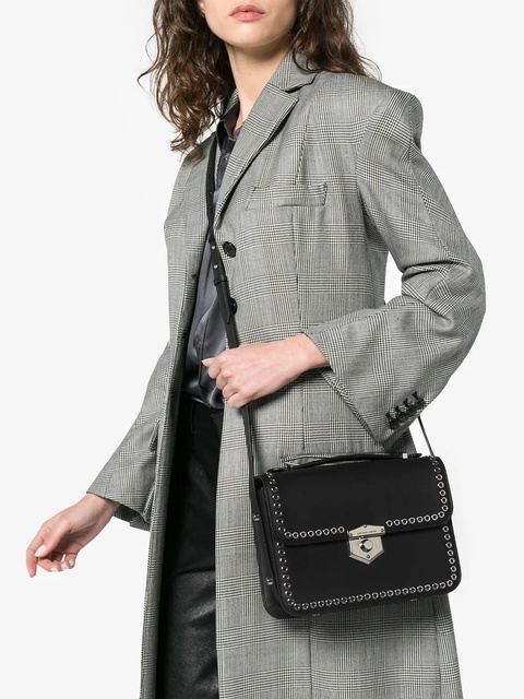 Alexander McQueen black medium eyelet leather box bag - zdjęcie produktu nr 1