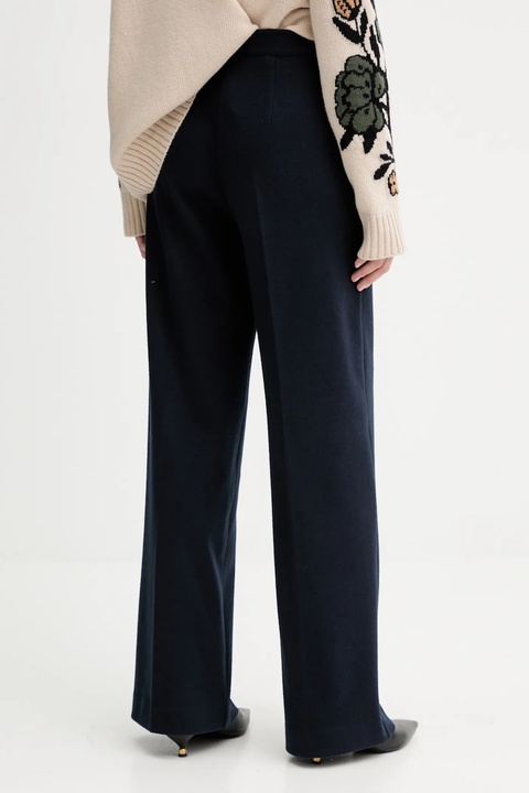 Weekend Max Mara spodnie ZELOTA damskie kolor granatowy szerokie high waist 2525786012600 - zdjęcie produktu nr 2