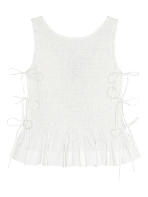 GANNI chambray seersucker top - White - zdjęcie produktu nr 1