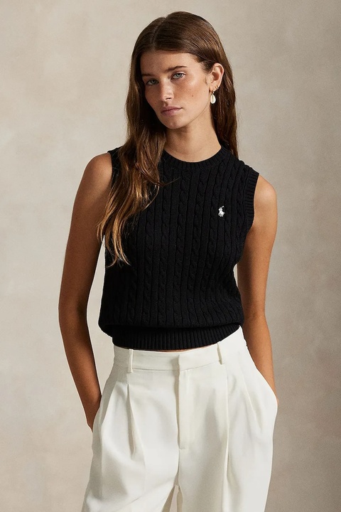 Polo Ralph Lauren bezrękawnik bawełniany damski kolor czarny 211971882 - zdjęcie produktu nr 1
