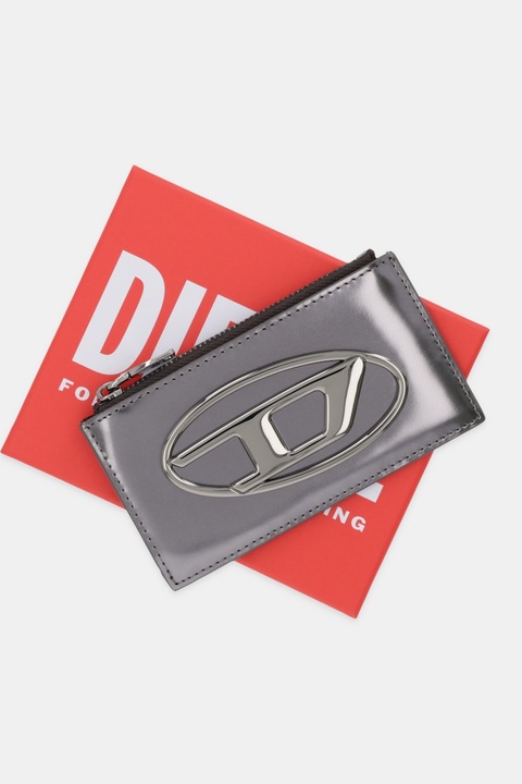 Diesel portfel skórzany 1DR 1DR CARD HOLDER III damski kolor szary X10270.PS202 - zdjęcie produktu nr 2
