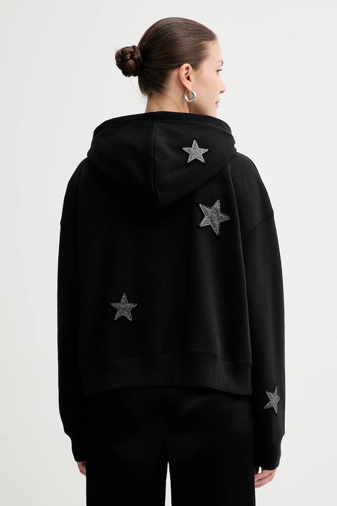 ZADIG&VOLTAIRE bluza damska kolor czarny z kapturem z aplikacją JWSS01666 - zdjęcie produktu nr 2