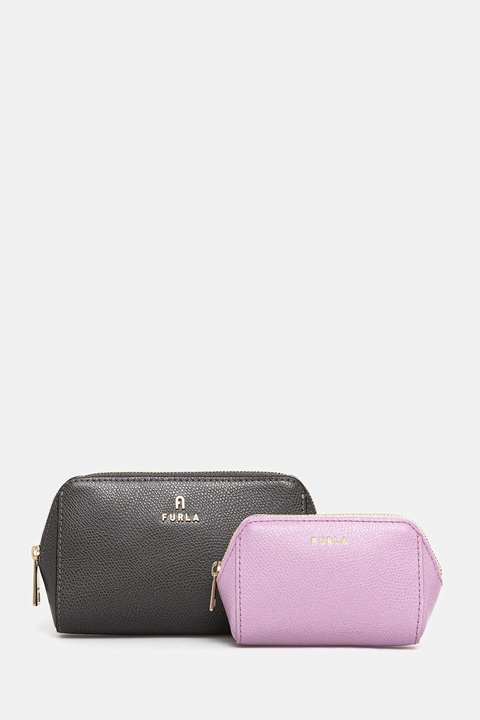 Furla kosmetyczka skórzana 2-pack kolor szary WE00453.ARE000.4313S - zdjęcie produktu nr 1