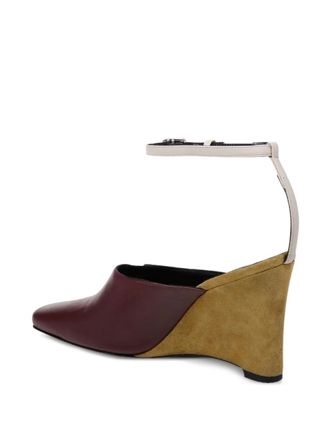 AMI Paris 85mm leather wedge pumps - Purple - zdjęcie produktu nr 2