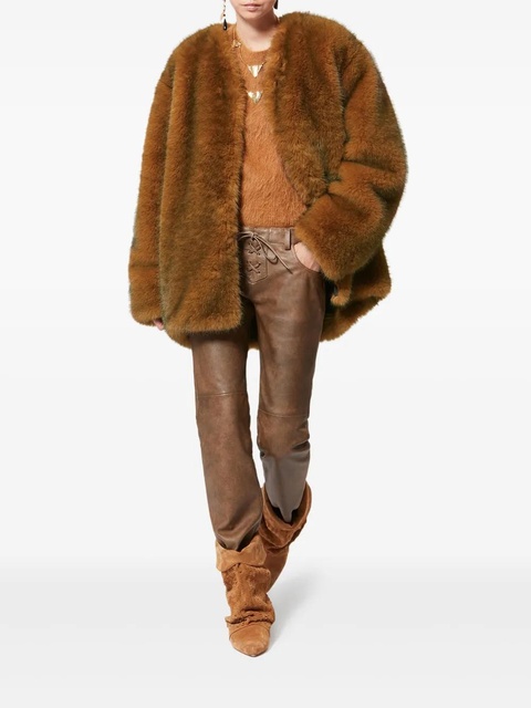 ISABEL MARANT Aglae collarless coat - Brown - zdjęcie produktu nr 2