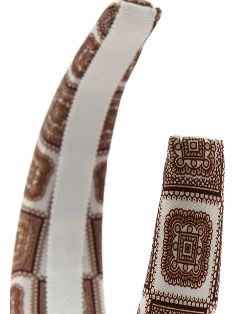 Prada printed twill headband - Brown - zdjęcie produktu nr 2