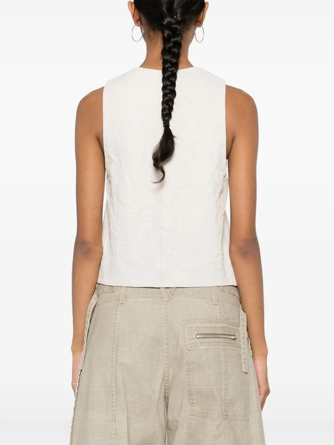 Zadig&Voltaire Emilie crinkled leather waistcoat - Neutrals - zdjęcie produktu nr 2