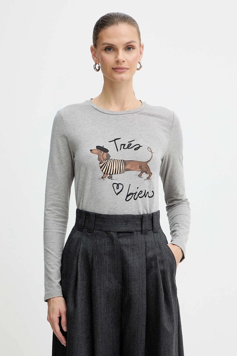 Weekend Max Mara longsleeve RENOIR kolor szary 2525946032600 - zdjęcie produktu nr 1