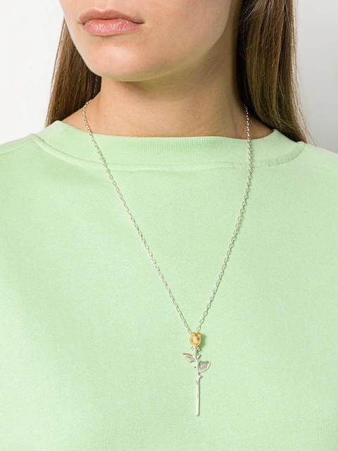 AMBUSH rose charm necklace - Silver - zdjęcie produktu nr 1