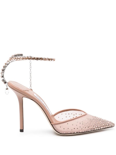 Jimmy Choo Saeda 100mm crystal-embellished pumps - Pink - zdjęcie produktu nr 1