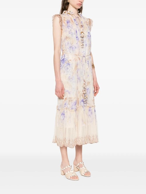 ZIMMERMANN Dawning Flutter midi dress - Neutrals - zdjęcie produktu nr 2