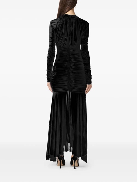 Blumarine ruched long-sleeve gown - Black - zdjęcie produktu nr 2