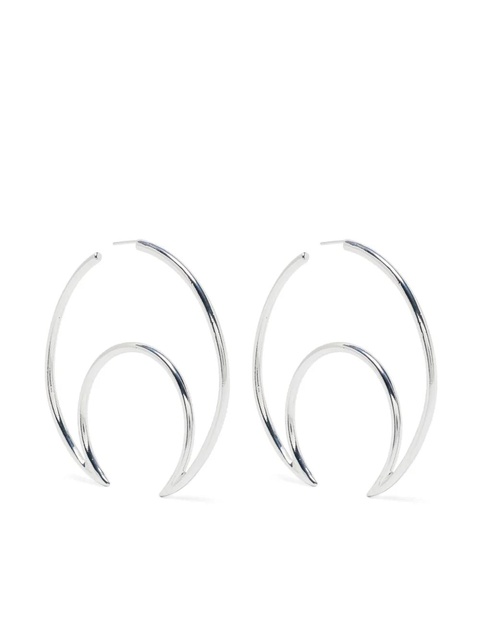 Marine Serre Moon hoop earrings - Silver - zdjęcie produktu nr 1