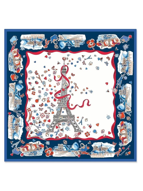 Longchamp Equestrian Tower silk scarf - White - zdjęcie produktu nr 1