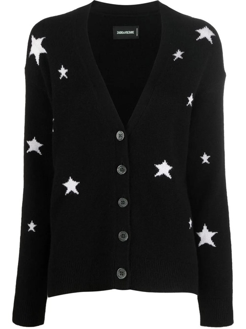 Zadig&Voltaire star-embellished cashmere cardigan - Black - zdjęcie produktu nr 1