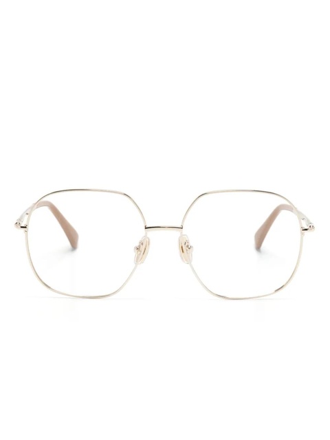 Max Mara Eyewear oversized geometric-frame glasses - Gold - zdjęcie produktu nr 1