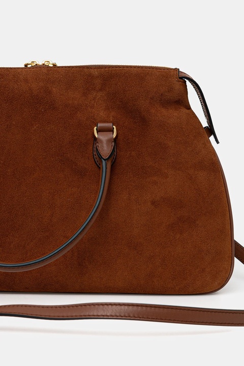 Pollini torebka zamszowa kolor brązowy PC4406PP0N QD1 - zdjęcie produktu nr 2