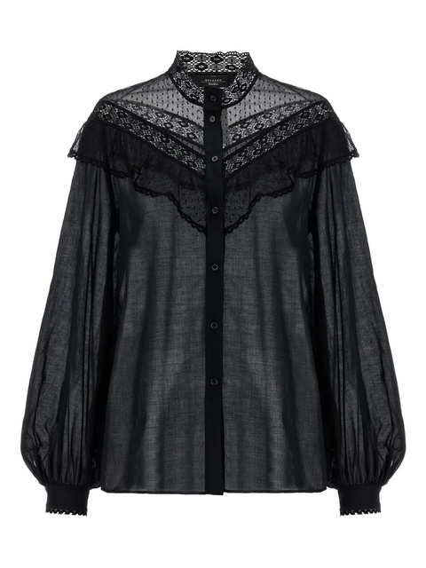 Max Mara Astice lace-trimmed blouse - Black - zdjęcie produktu nr 1